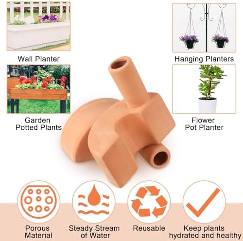Blushtier 4 Pack Terracotta Self Watering Spikes 12.85 oz Large Capacity - Image 3
