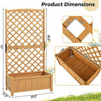 S AFSTAR Raised Garden Bed with Trellis, Indoor & Outdoor Wood Elevated Plant Container with Diamond Shaped Trellis & Drain Hole, Above Ground Garden Bed for Vine Climbing Plants - Image 5