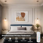 Battery Operated Pendant Light,Vintage Light Fixtures 2500mAh 6.6in RGB Light Bulb with Remote Control Wireless Adjustable Rechargeable Chandelier for Kitchen Island Hallway 1Light - Image 4