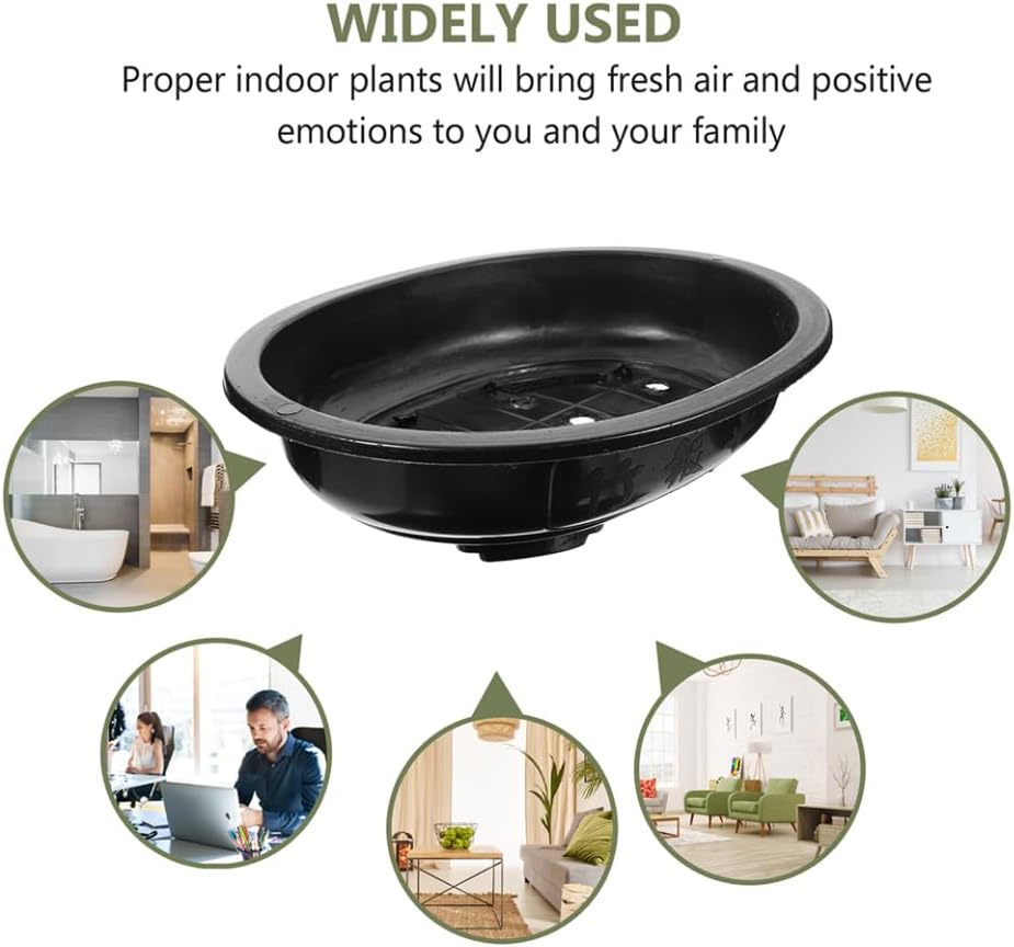 Milisten 2pcs Large Oval Bonsai Pot for Indoor and Outdoor Use Breathable Training Container Drainage for Home Gardening and Balcony Decor - Image 5