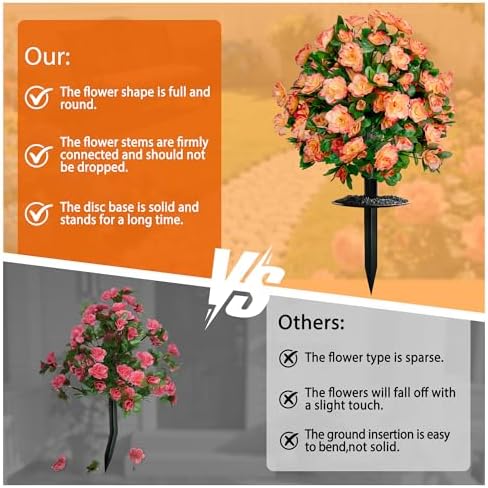 Artificial Bushes for Outdoors,Fake Topiary Tree Outdoor Set of 2 Tangerine - Image 5