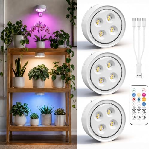 3 Pack Rechargeable Grow Light for Indoor Plants, Magnetic Plant Lights by Unknown