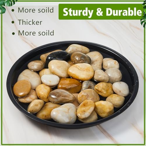 Honeydak 16 Pack 14.2 Inch Plant Saucer Plastic Plant Water Tray Plastic Saucers for Indoors Outdoors Round Pot Planter Heavy Duty Drip Trays for Garden Flower, Black - Image 4