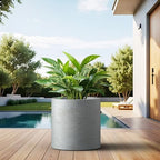 Kante Modern Home Minimalist 15.8" Tall Pale Gray Concrete Cylinder Planter - Image 6