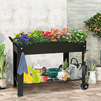 aboxoo Large Elevate 32" H Metal Raised Garden Bed with Wheels Legs Outdoor - Image 6