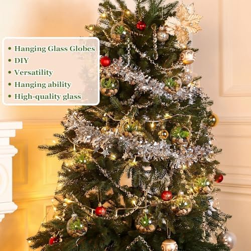 GlikCeil 112 Pcs 3.15'' Hanging Glass Tealight Holder Globe with K9 Crystal Garland Strands,Teardrop Pendant Hanging Tealight Candle Holder Orbs Air Plant for Wedding Centerpiece Party Decor (Clear) - Image 6