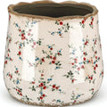 Bokon 7 x 6.3 Inch Ceramic Planter Vintage Scroll Planter,White Floral by Bokon