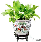 Feng Shui Chinese Wooden Fishbowl Planter Display Stand (12 Inch) - Image 6