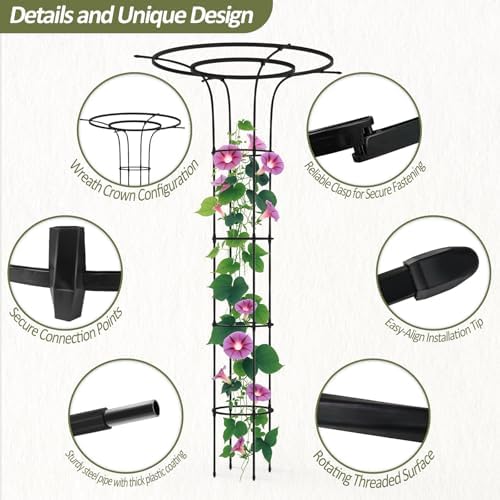 Trellis for Climbing Plants Outdoor 69" H, Mushroom Top Trellis,1Pack - Image 4