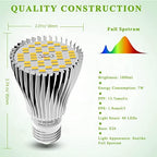 MILYN 4 Pack LED Grow Light Bulb, 30W Full Spectrum Plant Light Bulb Warm LED Grow Lights for Indoor Plants Vegetables, Flowers, Houseplants and Seedlings, E26 Lamp for Greenhouse, Garden, Hydroponic - Image 3