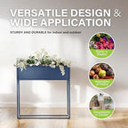 Cocoyard Elevated Planter Box - 28 Inch Durable Raised Garen Bed for Herbs and Flowers - Tall Narrow Rectangular Planter for Indoor Plants & Backyard Deck Gardening (Navy, 28" H) - Image 3