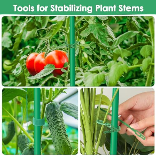 3 Pack Tomato Cage for Garden, Upgraded Fiberglass Garden Trellis with 3 PCS Grow Bags, Square Tomato Planter Support Garden Cages for Cucumber Vegetables Vertical Climbing Plants - Image 6
