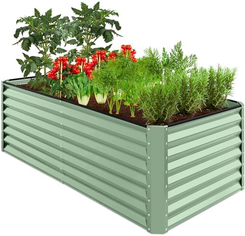 Best Choice Products 6x3x2ft Outdoor Metal Raised Garden Bed, Deep Root Box Planter for Vegetables, Flowers, Herbs, 269 Gallon Capacity, 100% Non Toxic Materials - Sage Green by BestChoiceProducts