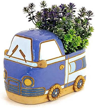 STP GOODS Ceramic Pot with Drainage Hole and Saucer, Plant Pots, Modern Decorative Planters for House Plants Indoor Flowers Plants, Cute Flower Pot - Gifts (Blue) by STP-Goods