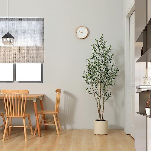 LOMANTO Artificial Olive Trees, 6 ft Tall Fake Olive Trees for Indoor - Image 5