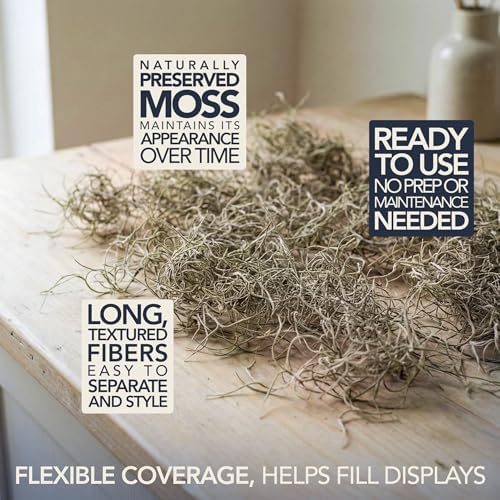 Royal Imports Preserved Natural Spanish Moss, Fresh Dried Shredded Loose Chunks, 8 Oz Bag (Pack of 2) - Image 5