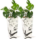 XBrand Modern 28-Inch Tall Square Planter, Perfect for Indoor & Outdoor, Patio Decor, Set of 2, Black & White by XBrandHomeGarden