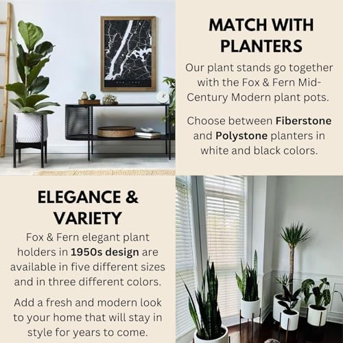 Fox & Fern Mid Century Plant Stands for Indoor Planters, Bamboo, 11.8 Inch - Image 5