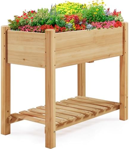 Yaheetech 34" Raised Garden Bed with Legs, Wooden Planter Box, 1Pcs by Yaheetech