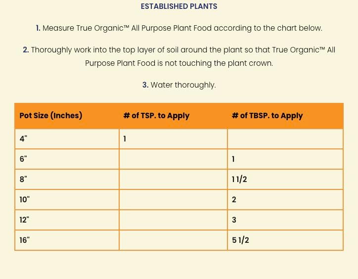True Organic All Purpose Plant Food – Organic Fertilizer for Fruits, Vegetables, Flowers, and Herbs – 25lb Bag Covers 544 sq. ft. - Image 3