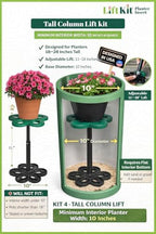 Lift Kit Planter Insert Tall Column Plant Riser Fill Bottom of Tall Flower Pots and Large Plant Containers | Indoor and Outdoor (11-17" Rise, 10" Base, 10" Top) - Image 2
