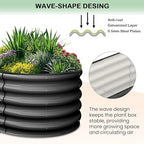 GarveeLife 2 Pcs 6x3x1 ft Oval Raised Garden Bed, Galvanized Raised Beds,Open-Ended Base Metal Raised Planter Beds,Garden Bed Outdoor,Planter Raised Boxes for Vegetables, Flowers,Tool-Free Asse,Gray - Image 5