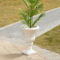 Large Urn Planter – White Vintage Magnesium Oxide Pot with Drainage for Indoor & Outdoor Garden, Entryway, Walkway Decor by Unknown