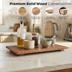 Beaded Wood Risers 16" Rustic Display Stand for Boho Decor(Rustic Brown) - Image 2