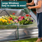 NEWBULIG Galvanized Raised Garden Bed with Cover, 8x4x1ft, Clear - Image 3