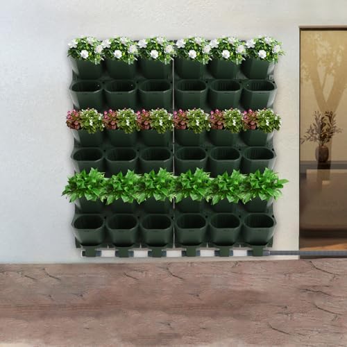 Garden 36 Pockets Self Watering Vertical Planters, Timer Drip Irrigation System, Wall Mounted Stackable Planter Rain Sensor & IPX6 for Balcony Garden, Vegetables, Herbs, Flowers - Image 4
