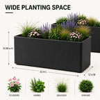 2 Pack 32" Large Rectangular Metal Planter Boxes Outdoor, Long Planter Box - Image 2