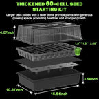 60-Cell Self-Watering Seed Starter Tray with Grow Light, Upgraded 1–24H Timer, Seed Trays with Humidity Dome, Indoor Gardening System, Starter Kit for Seeds, Plant Germination - Image 2