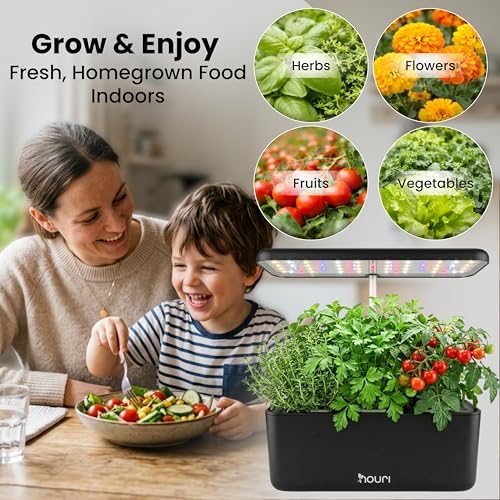 Nouri Hydroponics Growing System, 7 pod Smart Indoor Herb Garden Kit with LED Grow Lights, Hydroponic Herb Garden Indoor for Plant Lovers, Gardeners, Kitchen, Tomato Seeds Included - Image 7