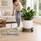 1-Pack Extra-large Metal Plant Caddy with Wheels 16 Inch Heavy-duty Rolling Plant Stand with Casters Wheeled Flower Pot Mover Roller Rust-proof Iron Planter Dolly Coaster for Indoor Outdoor Use, Black - Image 7
