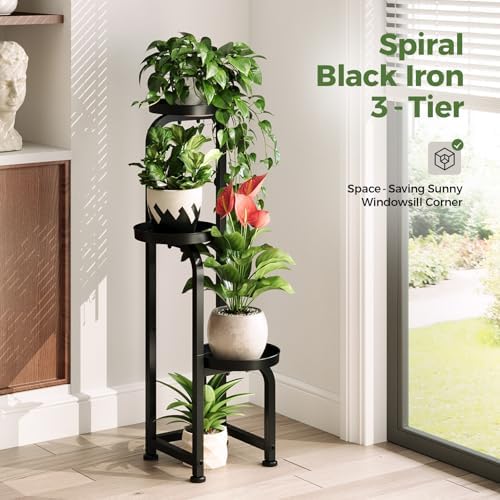 Bamworld Tall Plant Stand Indoor Outdoor Corner Metal Flower Pot Stands - Image 2