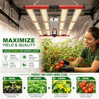 AGLEX 420W Full Spectrum LED Grow Light with UV & IR, 1360 LEDs, Dimmable Daisy Chain, High PPFD Bar Style, 4x5 ft Coverage, Foldable for Indoor Plant Growing, Commercial Seeding Veg Flower - M400 - Image 3