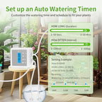 Smart Automatic Plant Watering System for 20 Pots - Dual Pump Indoor Drip Irrigation Kit with 30-Day Programmable Timer & USB-C Charging - Image 3