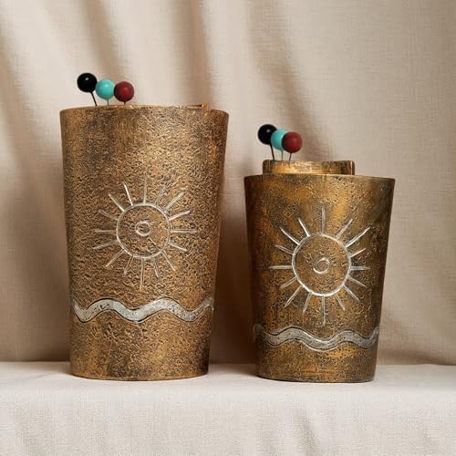 Picasso Abstract Face Flower Pot,Plant Pot with Facial Expressions,Handmade Resin Plant Pot with Drainage Holes,for Indoor and Outdoor Botanical Home décor (Brown Large) - Image 4