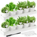 FoldTier 2 Sets Indoor Herb Garden Planter Kit with 10 Metal Pots, White by FoldTier