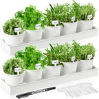FoldTier 2 Sets Indoor Herb Garden Planter Kit with 10 Metal Pots, White by FoldTier