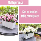 LaLaGreen Hanging Planter Box (14 in, 6 Pack) White Metal Deck Rail Pots - Image 7