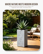 Kante Small Column Square Blue Gray Concrete Planter 19.9" H, Outdoor - Image 7