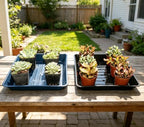 2 Packs Square Plant Saucer Pot Tray, 16 inch Blue Flower Planter Saucers and Drip Trays - Image 7