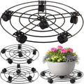 2 Packs 17.5" Extra-large Metal Plant Caddy with 6 Wheels Iron Rolling Plant Stands Heavy-duty Plant Roller Base Pot Movers Indoor Outdoor Wheeled Plant Dolly with Casters Planter Coaster Trolley by KvyusFlourish