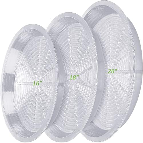 Shellwei 18 Pieces 16" 18" 20" Plant Saucers Clear Durable Plant Saucer Plastic Plants Saucers for Indoors Outdoors Clear Flower Pot Drip Trays Plants Garden Pot Saucer Trays by Shellwei