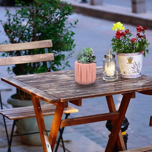 FOMIYES Modern Geometric Ceramic Planter Pot with Saucer and Drainage Hole - Image 6