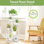 iDavosic.ly 6 Tier Plant Stand Indoor, Corner Tiered Shelf, White - Image 2