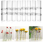 Veemoon Hydroponic Glass Tube Vase Set 8pcs 15cm Height 2.5cm Diameter Flower Arranging Container for Home Décor and Plant Propagation - Image 6
