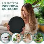 Heavy Duty Ceramic Plant Dish - with Silicone Feet for Added Surface Protection - Scratch-Resistant Plant Saucers, Pots 10.75" at the Base or Less, Flower Pot Saucers, Pebble Tray for Plant Humidity - Image 2