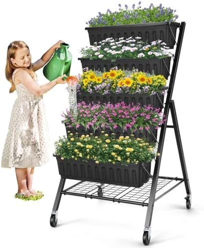 SEJOV 5-Tier Raised Garden Bed, 4FT Vertical Garden Planter by SEJOV